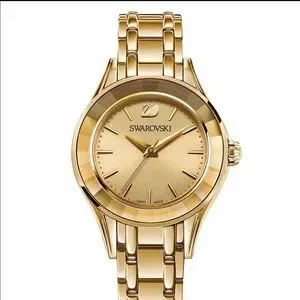 Swarovski Alegria Gold Crystal Bezel Watch New Swarovski Quartz 5188840 Alegria Crystals Bezel Sunray Dial  main image 4